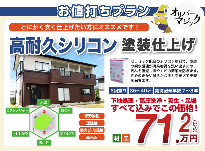 水性シリコンユニ塗装仕上げ